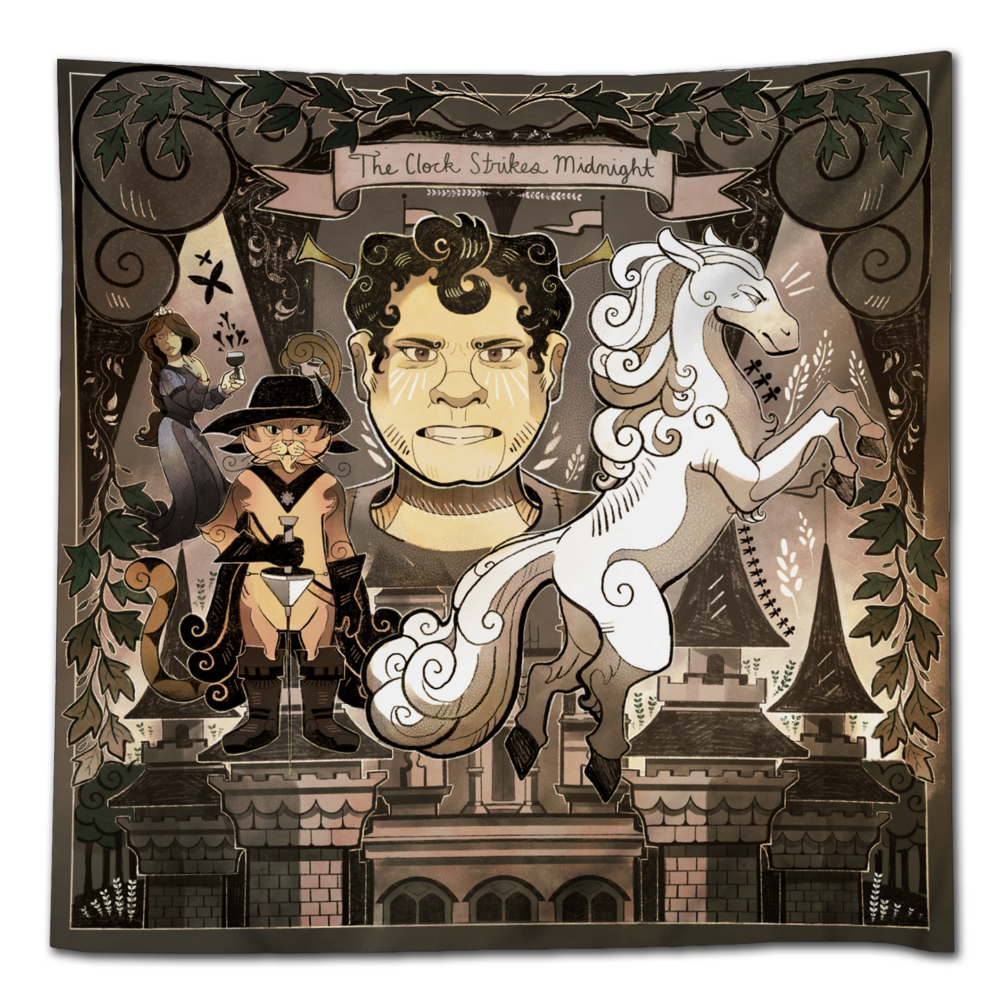 "The Clock Strikes Midnight" Shrekfest Tapestry
